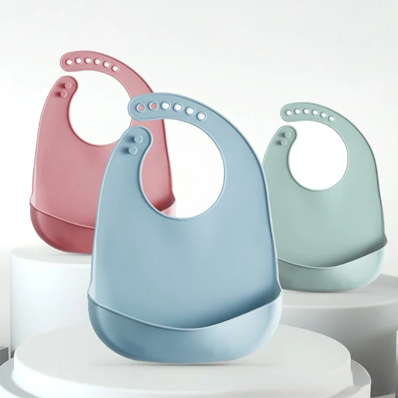 Waterproof Baby Bibs Silicone - 1-3 قطع مريلة أطفال قابلة للتعديل