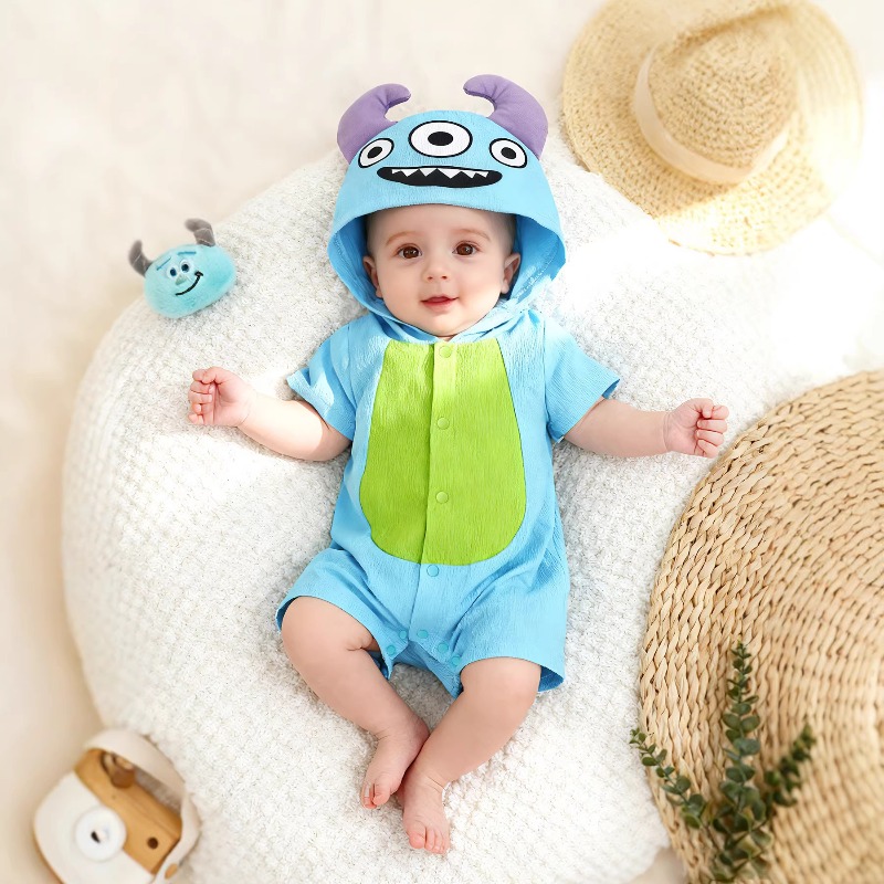Cotton Baby Onesies Zipper - بدلة رومبير للأطفال حديثي الولادة بتصميم