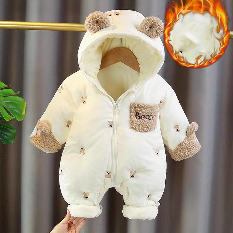 Cotton Baby Onesies Zipper - الشتاء الوليد الطفل رومبير رشاقته جمبسوت