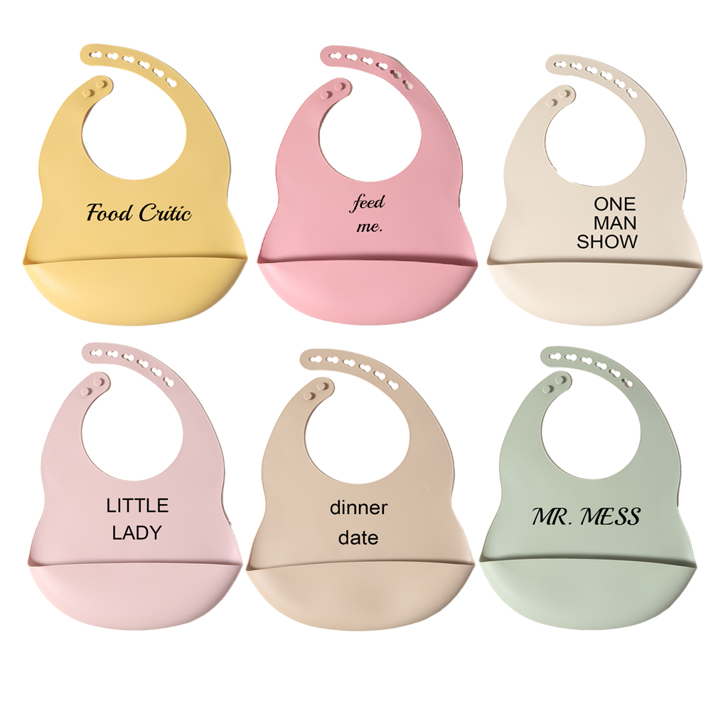 Waterproof Baby Bibs Silicone - مرايل من السيليكون، رسالة اقتباس مقاومة