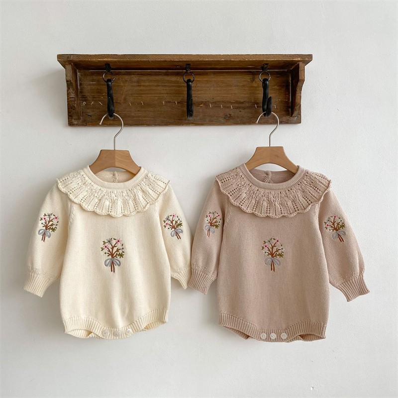 خريف جديد الوليد الحياكة رومبي - مراجعة Newborn Baby Girl Romper Floral وسعره